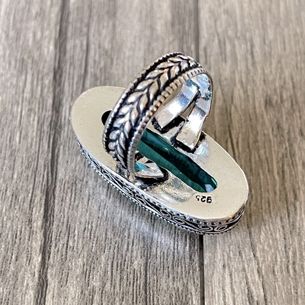 Apatite Gemstone Antique Design Ring - Picture 5 of 5